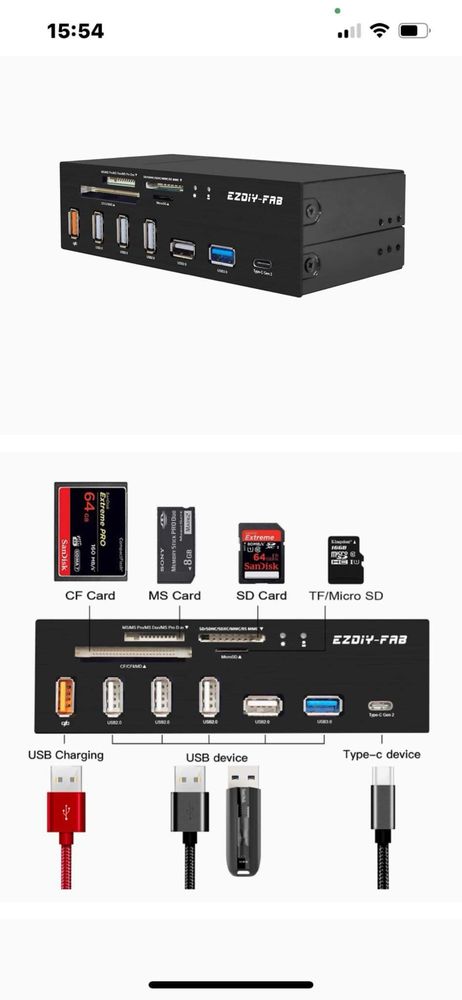 Ezdiy-Fab USB  panel przedni Nowy