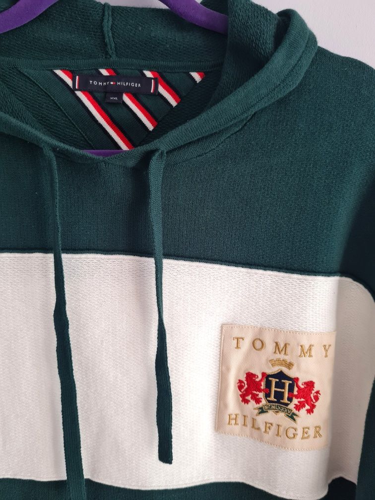 Bluza z kapturem Tommy Hilfiger XL XXL jak nowa zielona