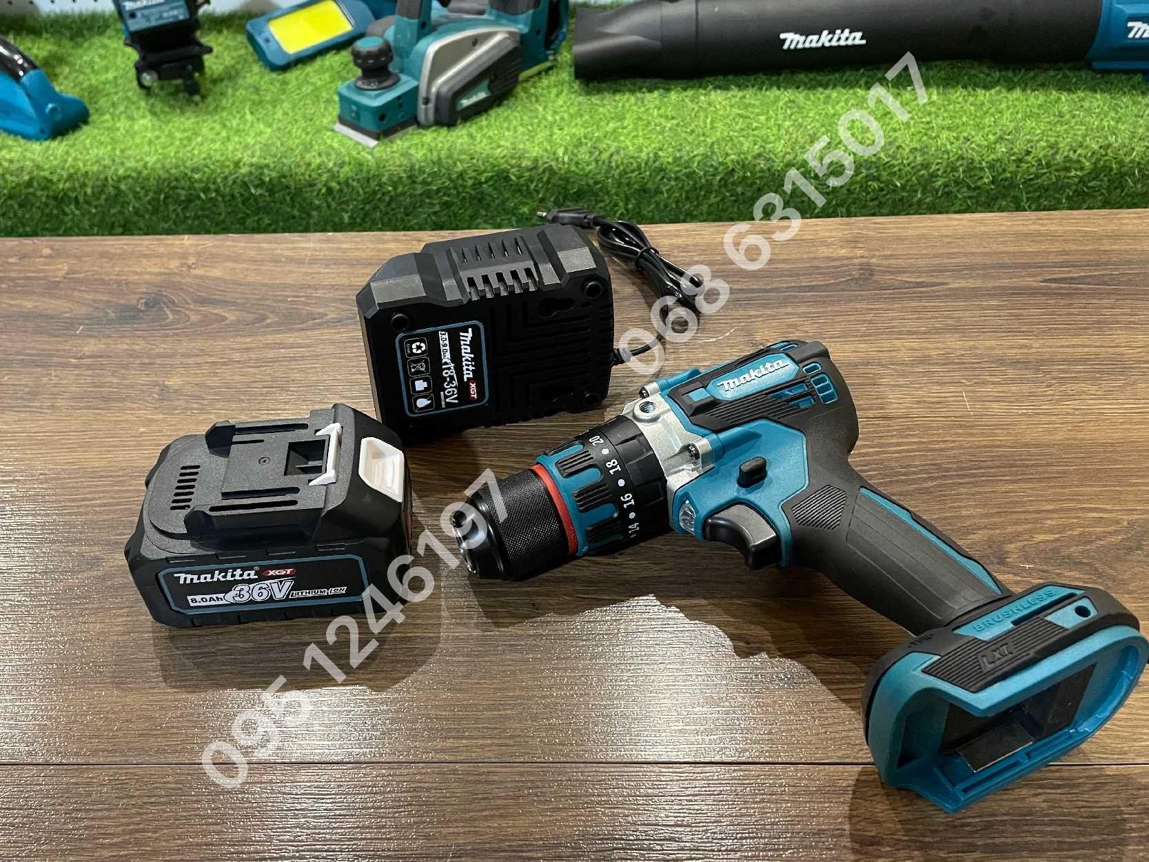Шуруповерт аккумуляторный Makita DHP485 шурупокрут набор инструментов