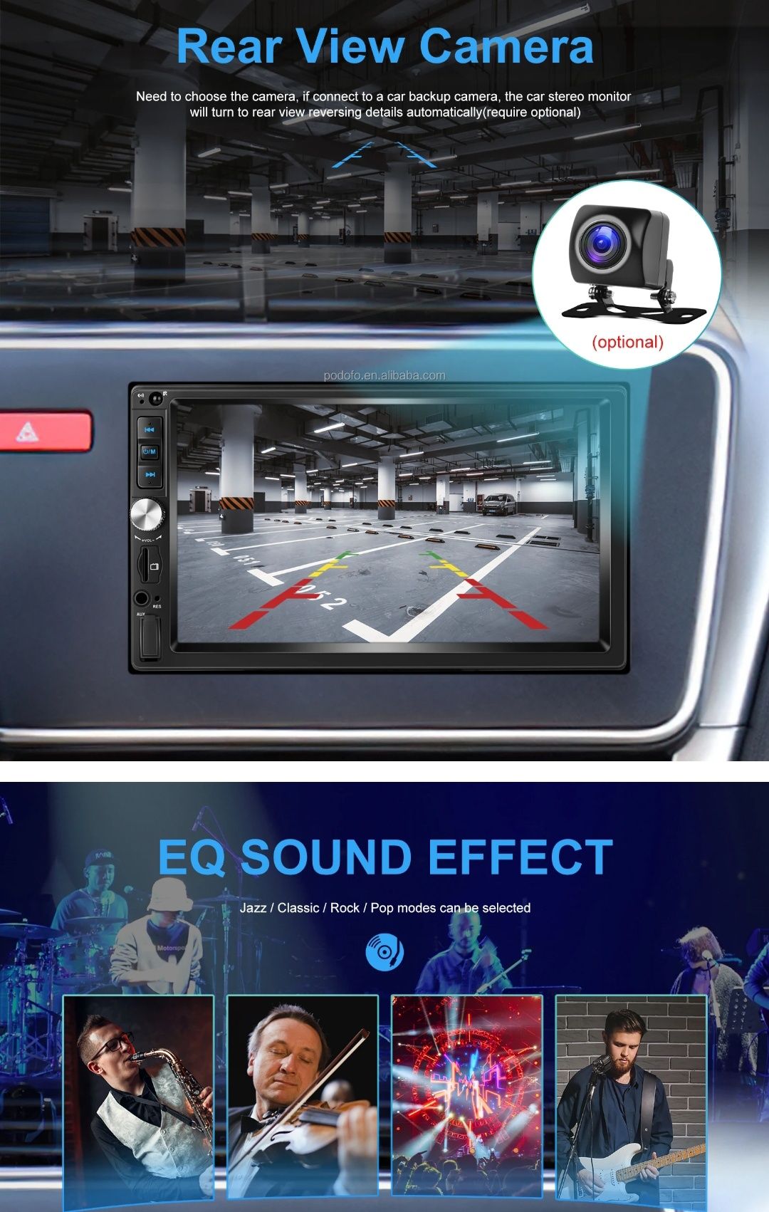 Rádio 2din 7 polegadas CARPLAY e android auto Bluetooth e Mic NOVO
