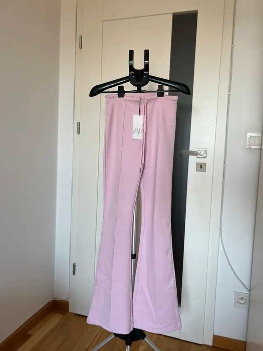 Nowe Różowe spodnie dzwony ZARA, rozmiar M