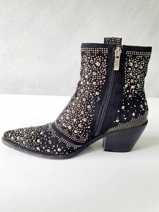 Botki Prima Moda Stan Idealny j.nowe Kryształki 38