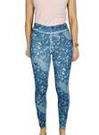 Niebieskie sportowe legginsy z cyfrowym wzorem i wysokim stanem S 36