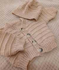 Комплект в'язаний светр з шапочкою для немовлят