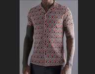 Knitted MUSCLE slim fit koszula S/M/L t-shirt taliowana revere polo