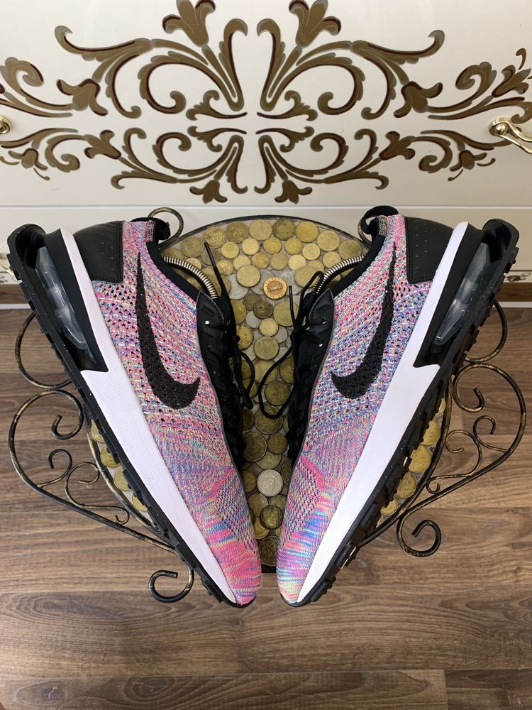 Розовые кеды кроссы кроссовки в сетку nike air max flyknit racer 44