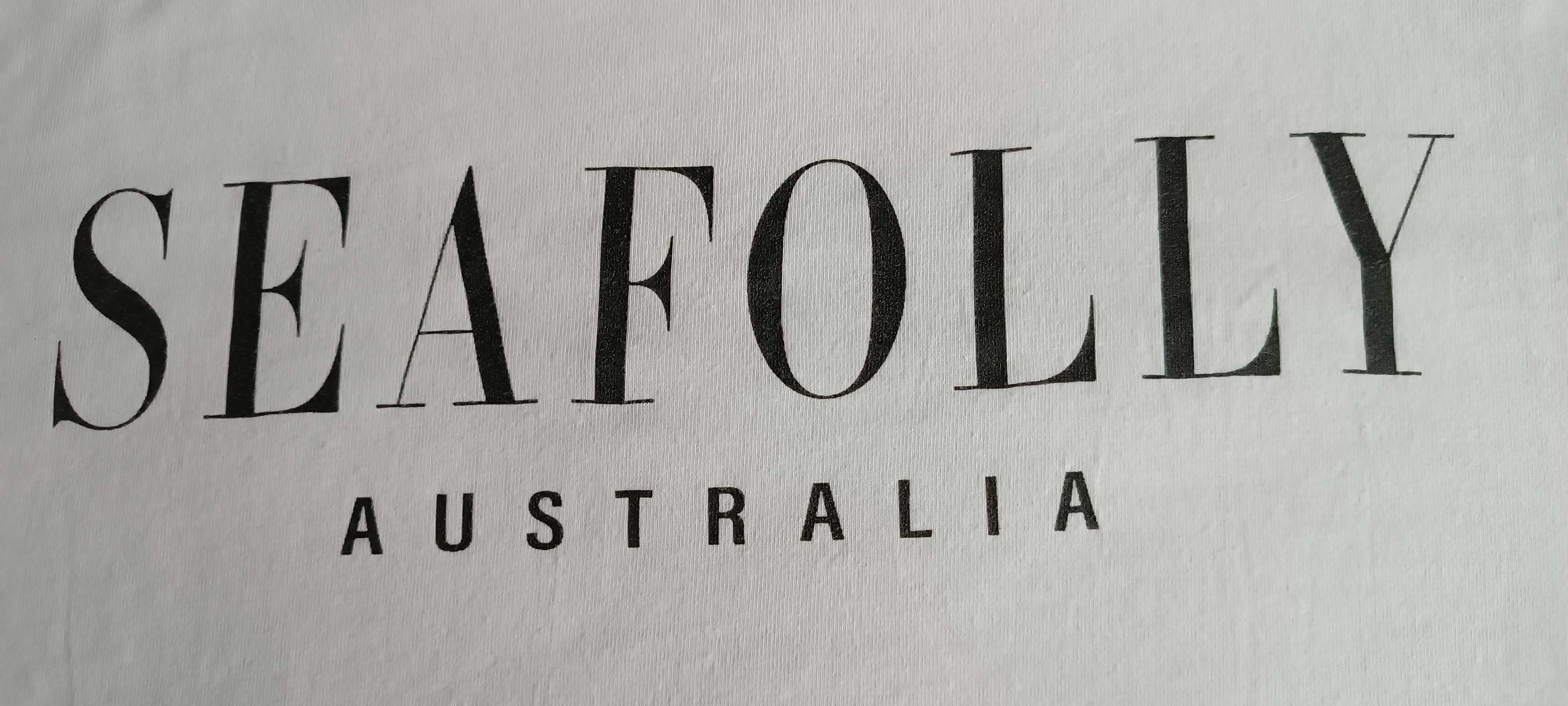 (M- Midlle) Seafolly Australia T-Shirt Leisure 54570 Biały Regular Fit