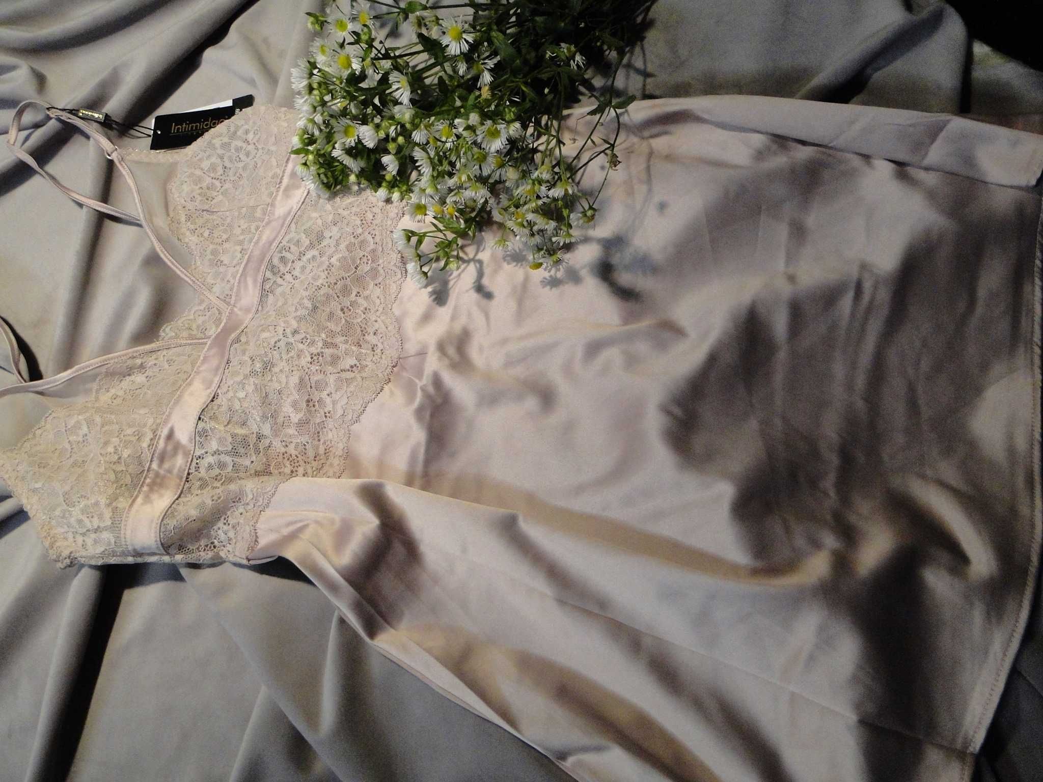 Satynowa koszulka do spania piżamka L sklep z bielizną