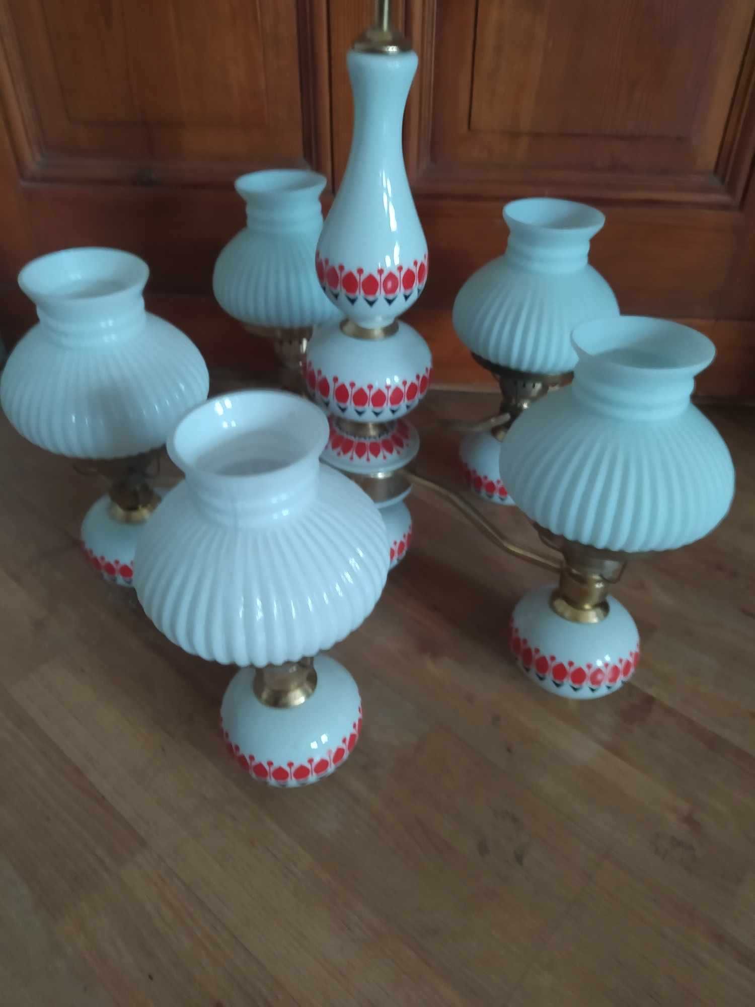 Żyrandol ceramiczny PRL