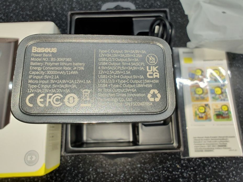 Baseus Amblight Digital Display Quick Charge 65W 30000mAh Black