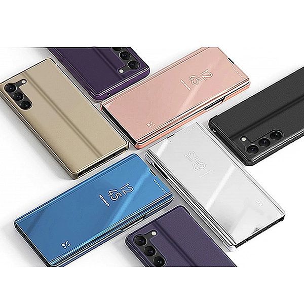 Clear View Case etui do Samsung Galaxy S23 pokrowiec z klapką różowe