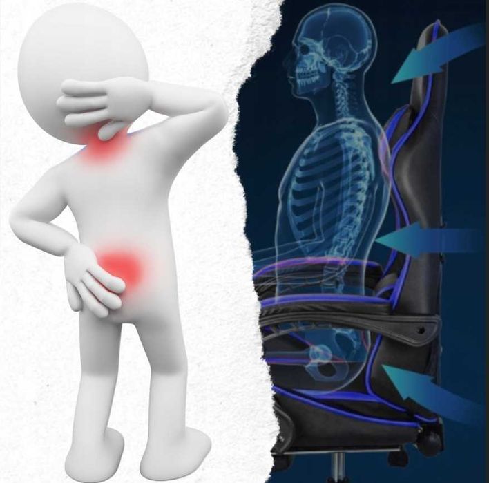 Nowy Fotel Gamingowy Biurowy Obrotowy Dla Gracza Krzesło Biurowe+Masaż