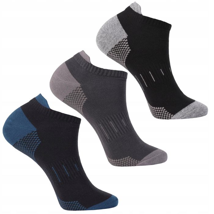 Stopki Skarpetki Męskie Bawełniane Wzory Sportowe Moraj 3-Pary 43-45