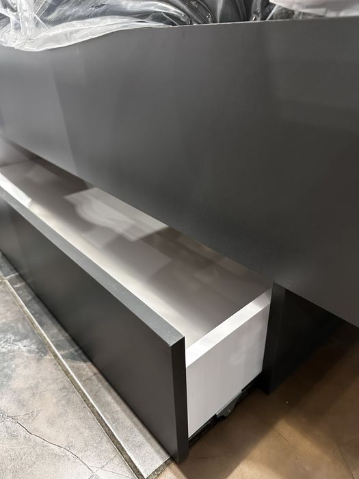 Ліжко двоспальне сіре ТЕО