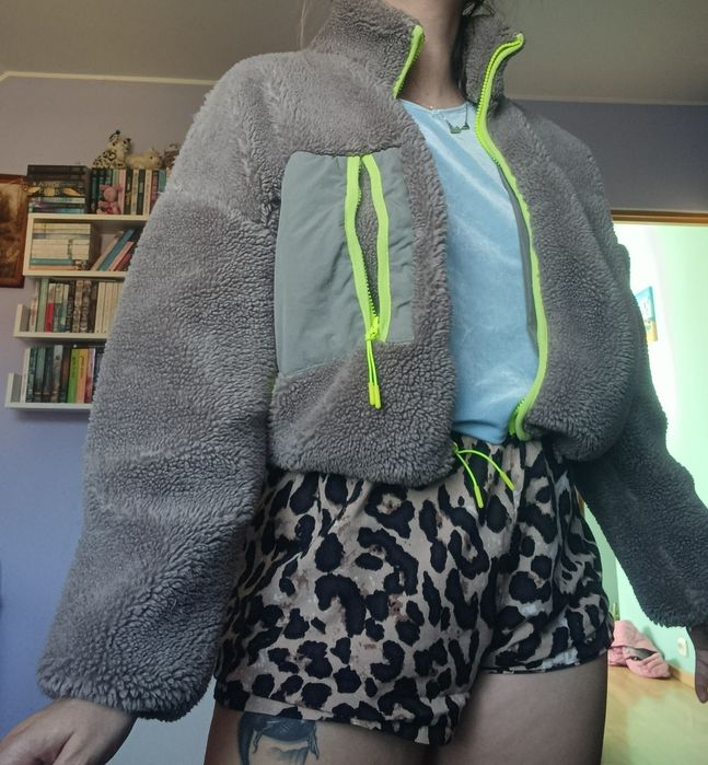 Kurtka s miś Teddy futerko brązowe krótkie