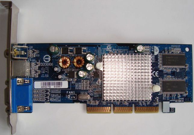 Видеокарта AGP Gigabyte GV-N40128TE NVIDIA GeForce MX 4000 128Mb DDR