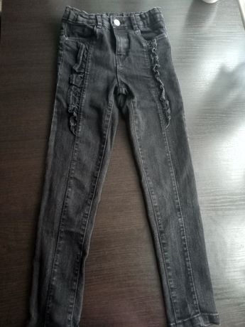 Spodnie jeans czarno -szare  rozmiar128