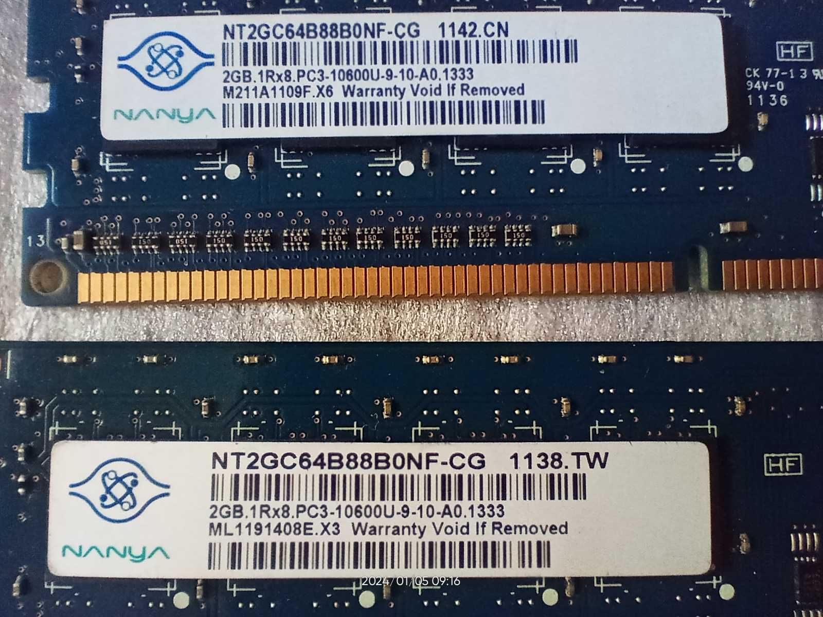Komplet RAM Nayna DDR3/PC3-10600U* 1333mhz* 2x 2GB