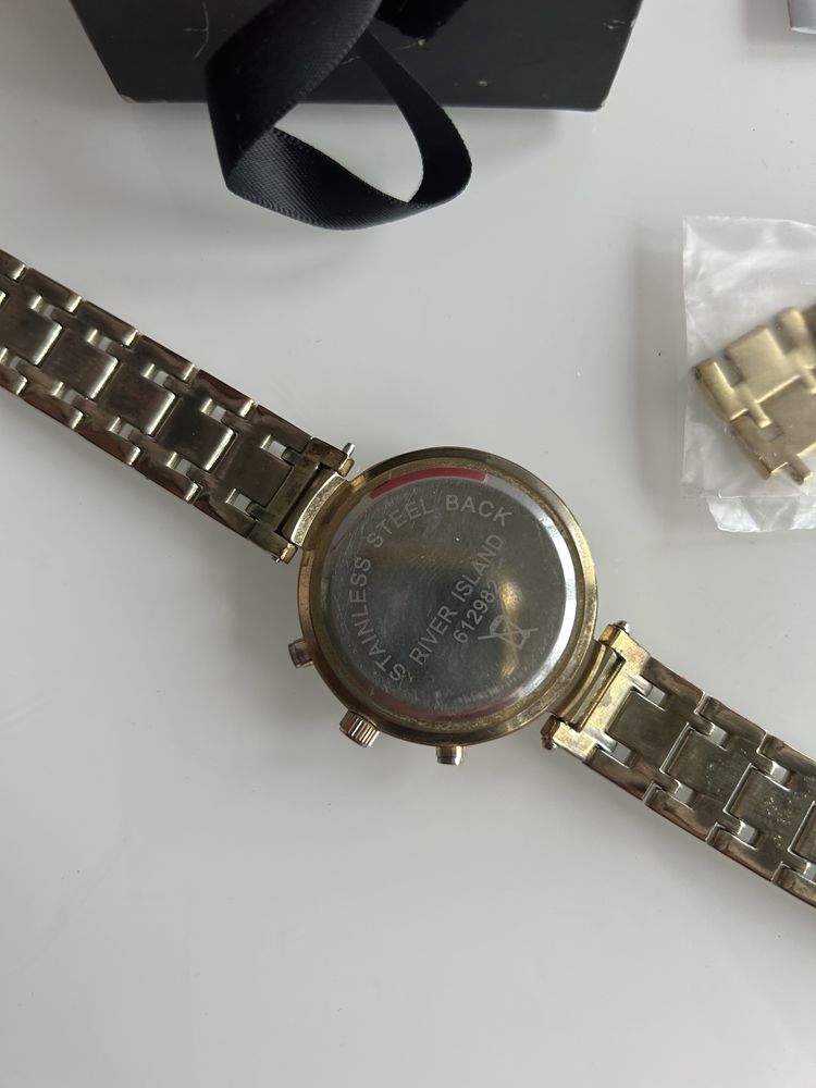Złoty zegarek River Island cyrkonie - stal nierdzewna