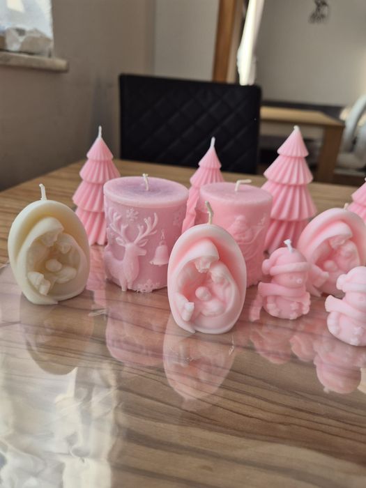 Ręcznie robione świeczuszki z wosku sojowego