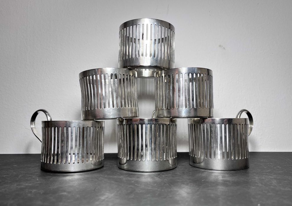 6x podstakannik/ koszyczek Norblin Warszawa plater forma 1087.