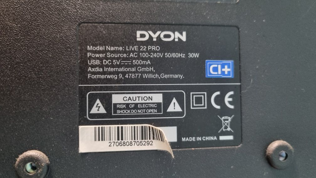 Telewizor 22" Dyon z pilotem Dvbt2