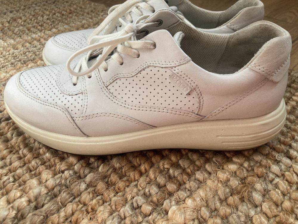 Ecco soft runner biale buty 38,5 cale skora