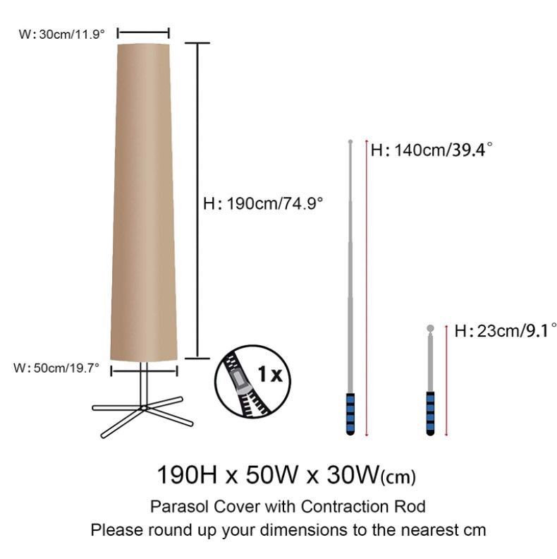 Pokrowiec Na Parasol Ogrodowy 190X50X30 Cm