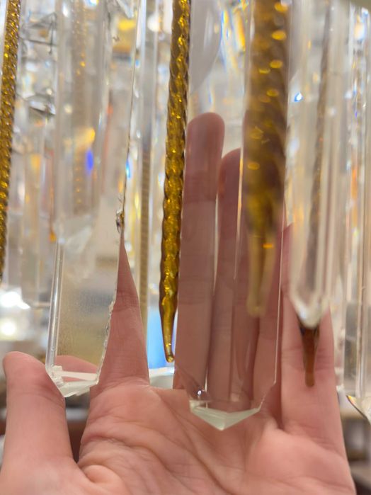 Lustre cristal bronze Art Deco Baccarat | século XIX