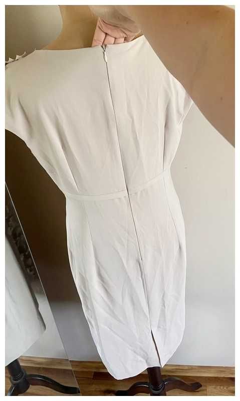 Semper sukienka midi bez nude pastele pagony basic xl okazje beżowy