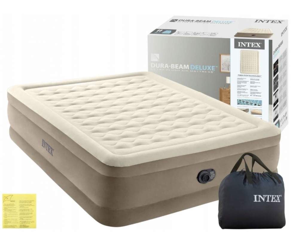 Intex 64428, надувне ліжко 203x152x46 см ULTRA PLUSH