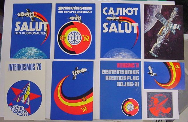 Colecção de postais da missão espacial Soyuz 31/Interkosmos'78