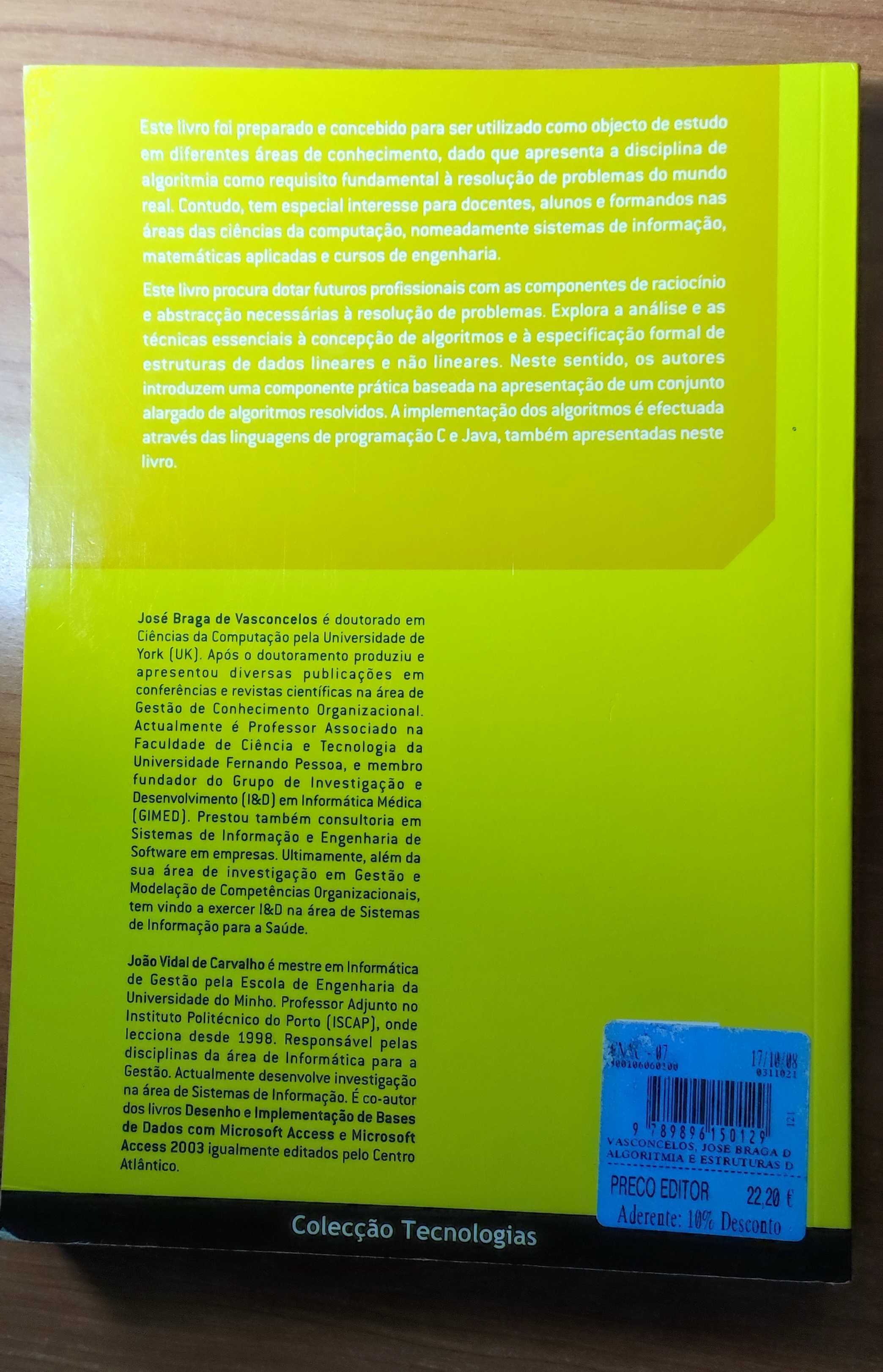 Livro "Algoritmia e estruturas de dados"