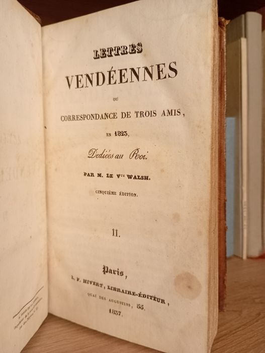 Stara Ksiażka 1837 Listy z Wandei - Rojalizm - Vandea - Katolicyzm