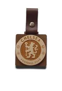 Brelok drewniany grawerowany dwuwarstwowy bejcowany Chelsea 5x5cm