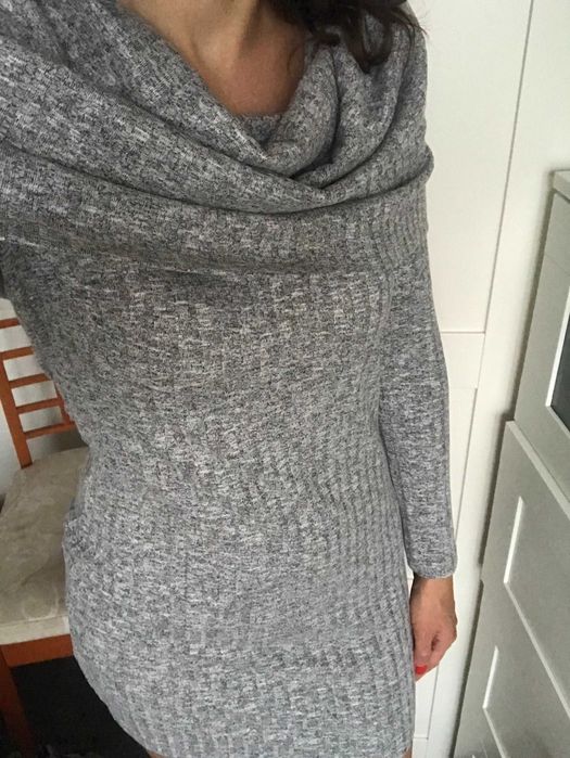 Nowy sweter damski z metką M by Mielczarkowski duży golf wywijany