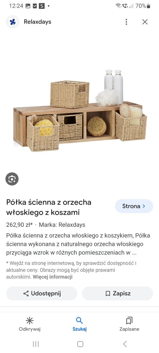 Półka regał scienny