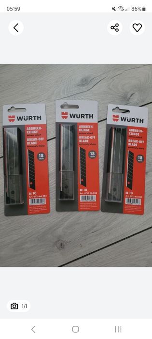 Ostrza Wurth 18mm,50sztuk