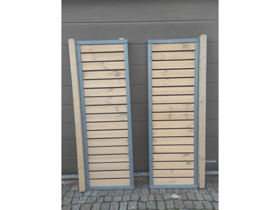2x panel ażurowy 60x180 i 2x słupek Modena 7x7x180 cm drewniany Werth-