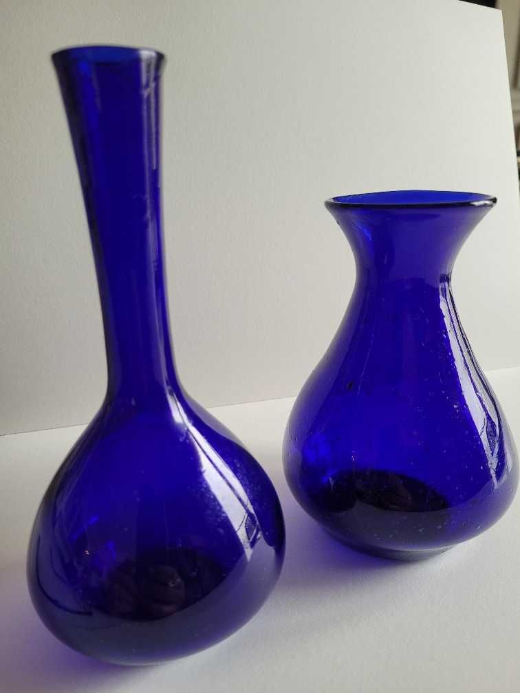 Vidro azul, conjunto de jarros em cobalt glass, origem Israel
