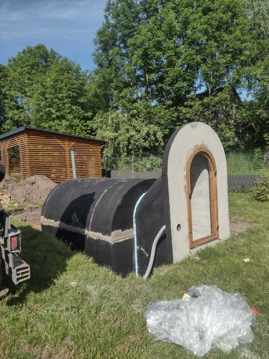 piwnica ogrodowa, ziemianka spiżarnia betonowa montaż HDS