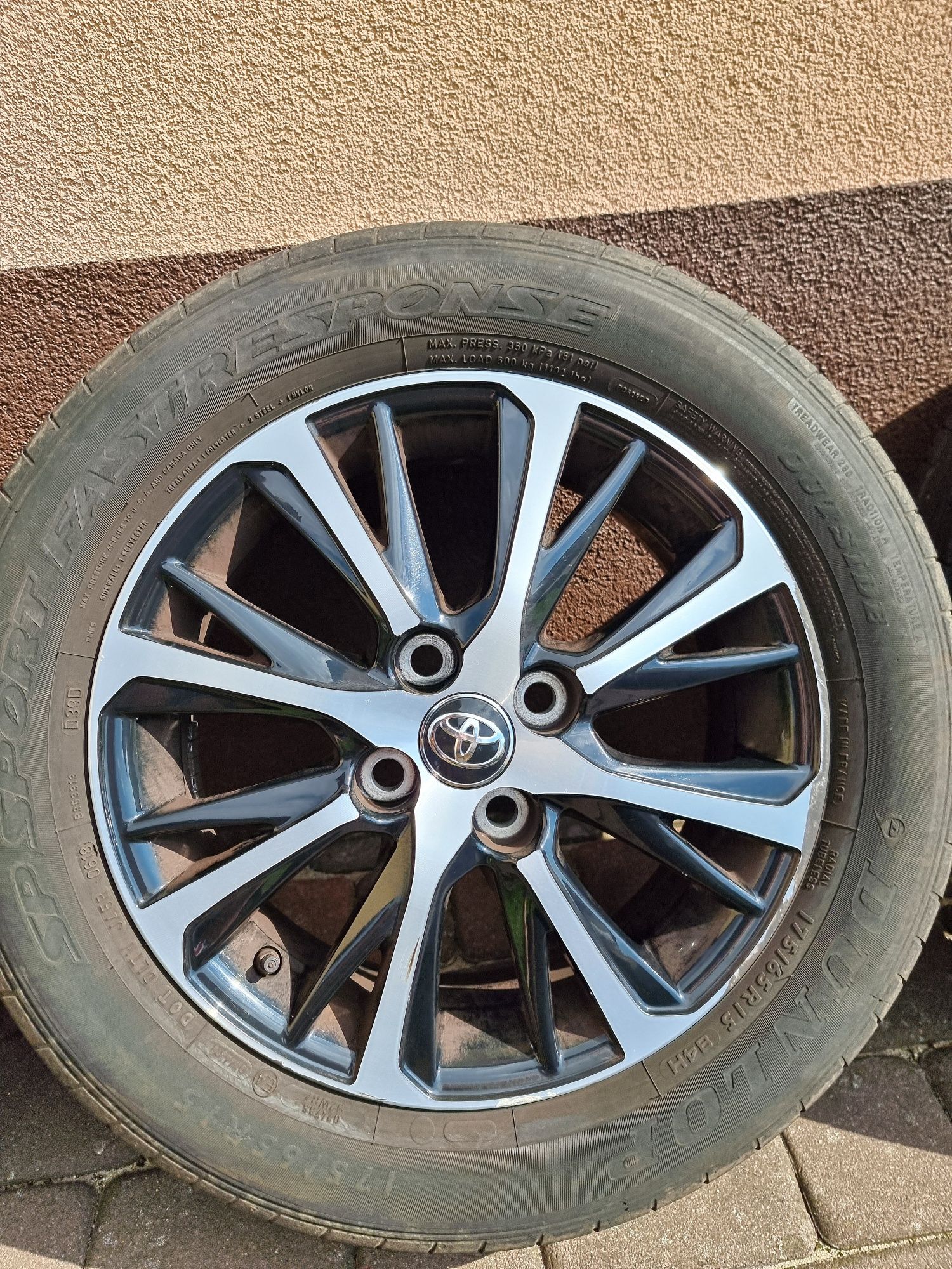 Koła letnie 15" felgi oryginalne Toyota Yaris Aygo 4x100 175/65/15