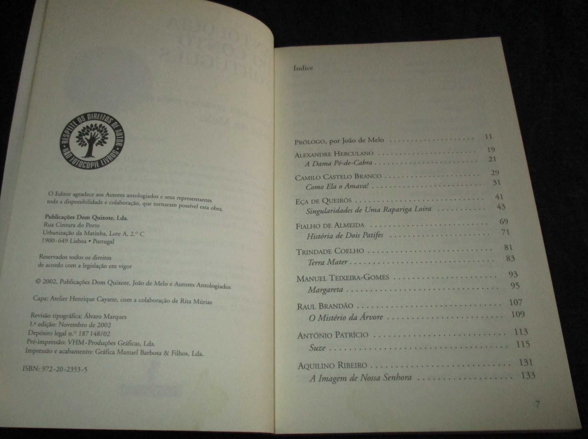 Livro Antologia do Conto Português João de Melo