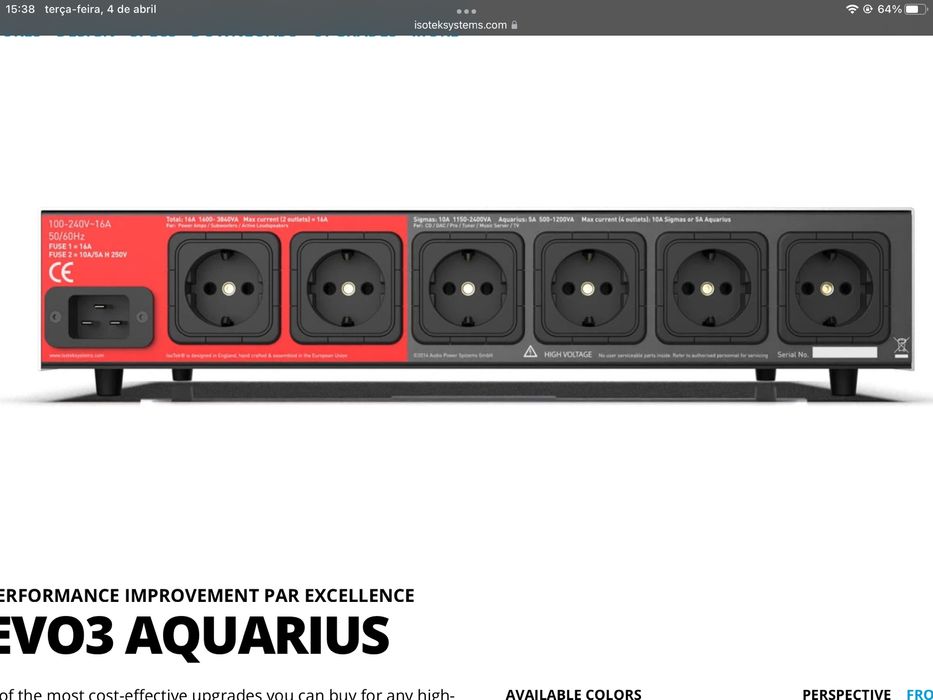 Vendo condicionador de corrente Isotek Aquarius Evo 3