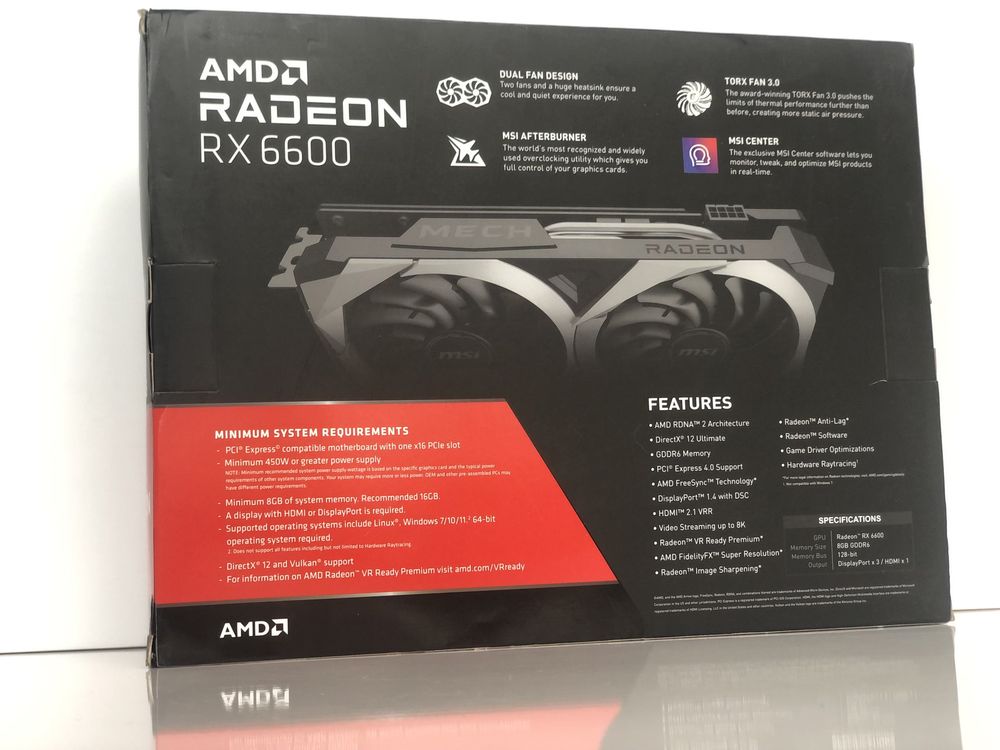 Відеокарта MSI Radeon RX 6600 8 Гб DDR6 MECH 2X (912-V502-039)