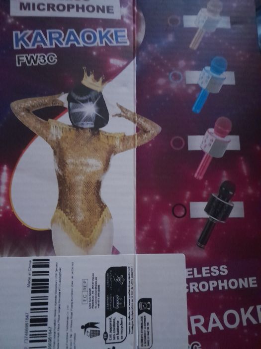 Karaokê Microfhone FW3C Dourado
