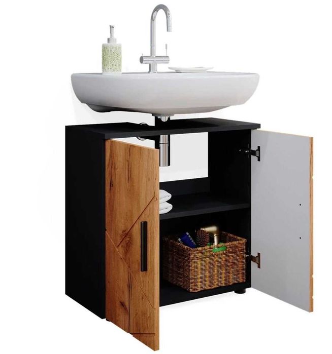 Szafka pod umywalkę Złoty dąb/antracyt 60 cm