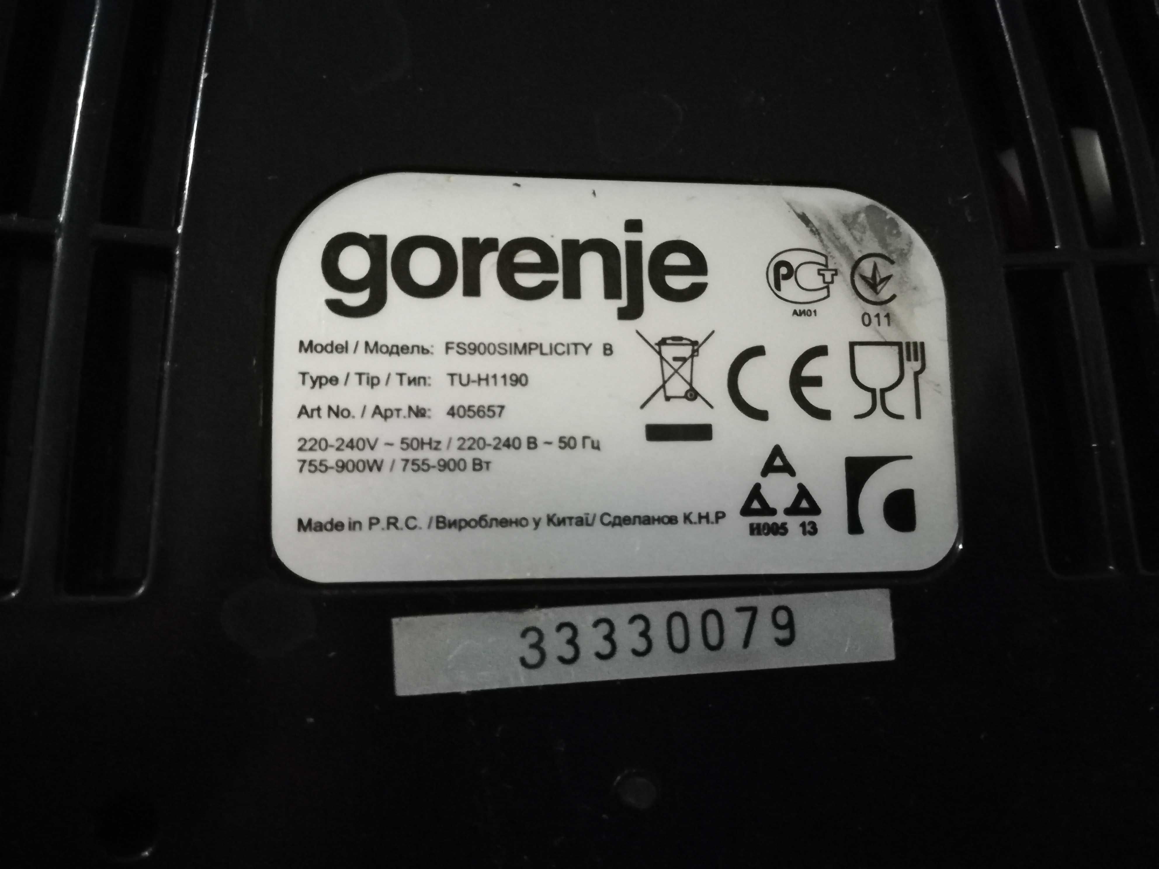 Пароварка Gorenje FS 900 B SIMPLICITY