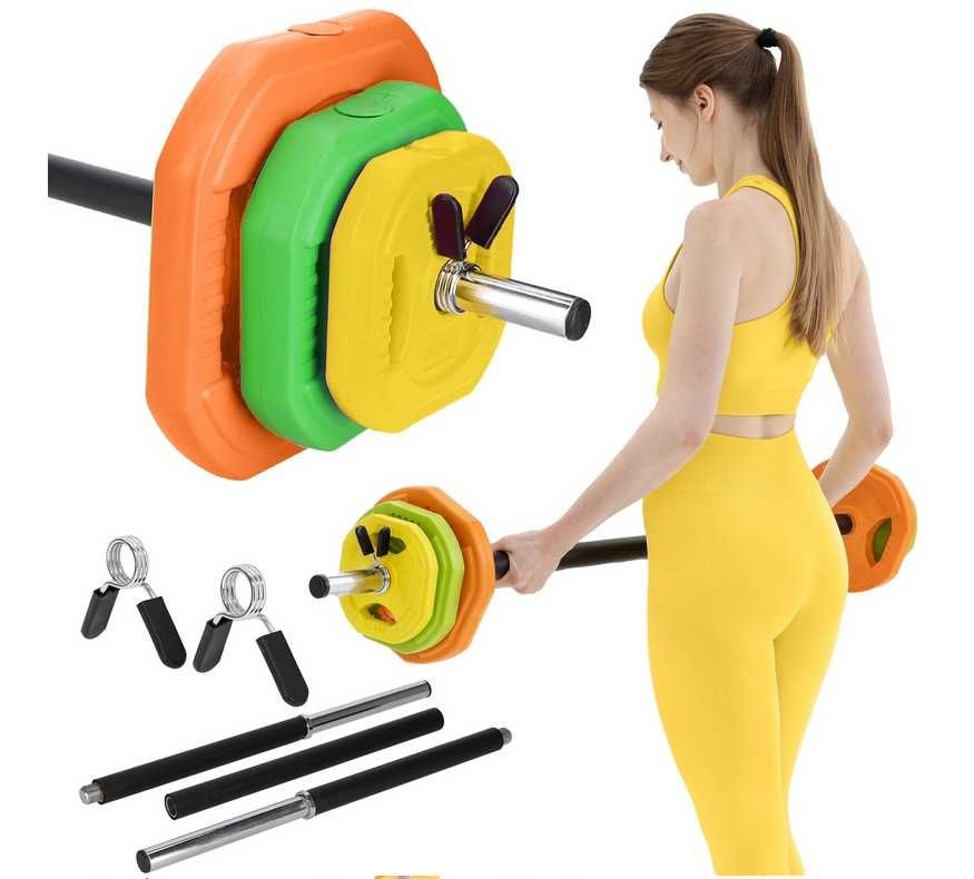 SZTANGA Z OBCIĄŻENIEM Bitumicznym GRYF składana Body Pump 2,5-24 kg