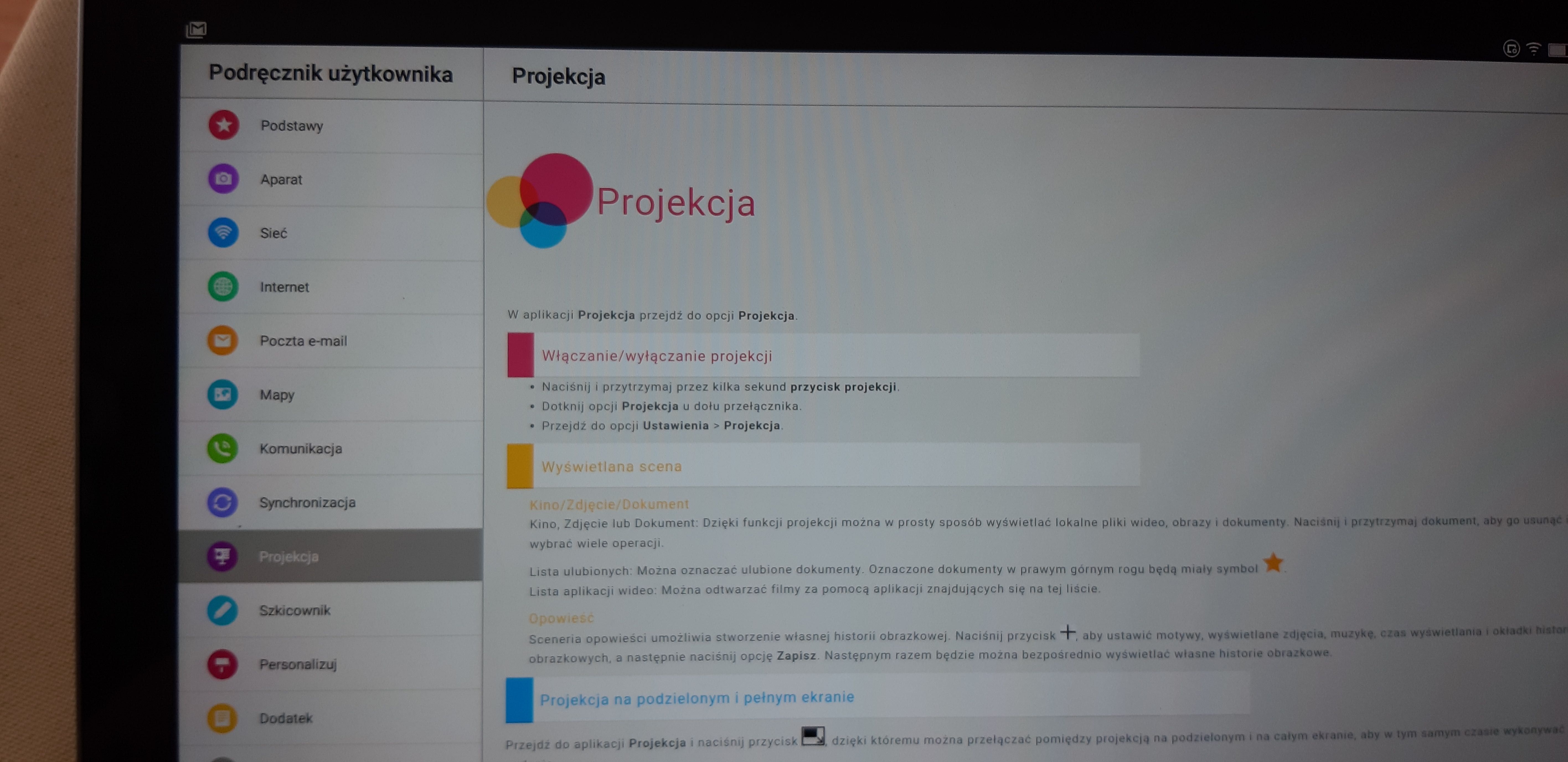 Yoga Tablet 2 Pro 1380 F projektor